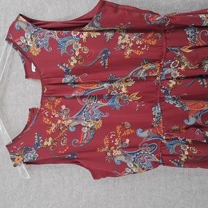 Westport Dress Size 22 burgundy floral